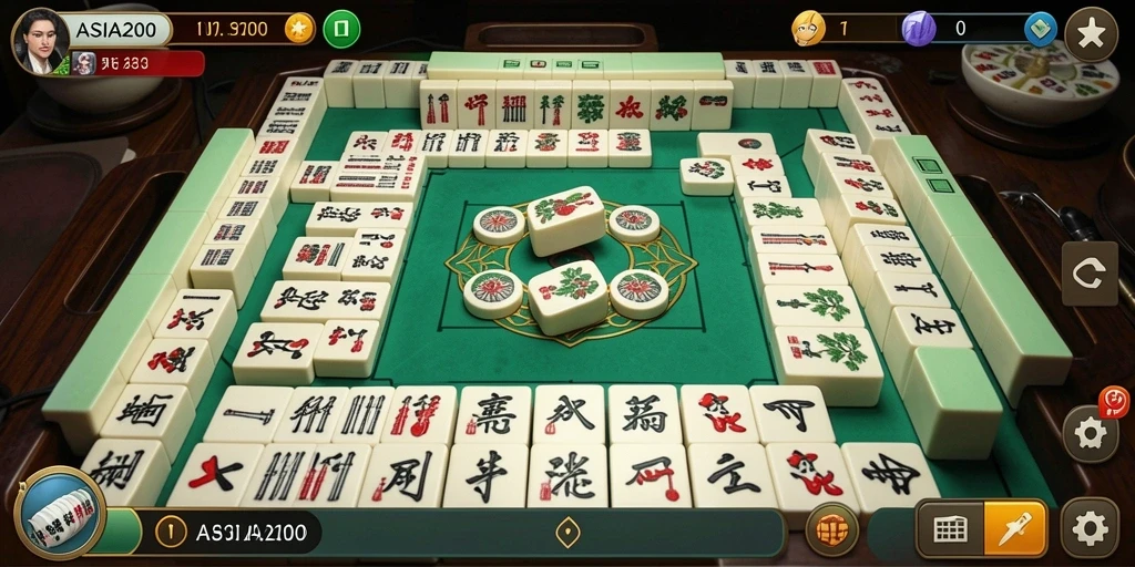 Screenshot gameplay ASIA200 menunjukkan keseruan bermain Mahjong.