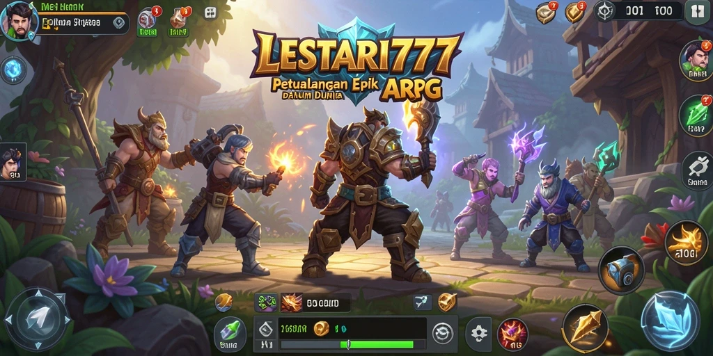 Tampilan gameplay LESTARI777 dengan pertarungan seru dan dunia yang kaya.