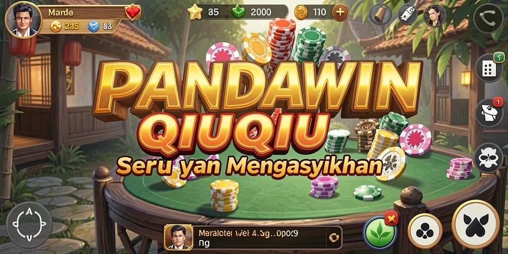 Screenshot utama PANDAWIN menunjukkan aksi seru dalam permainan QiuQiu.