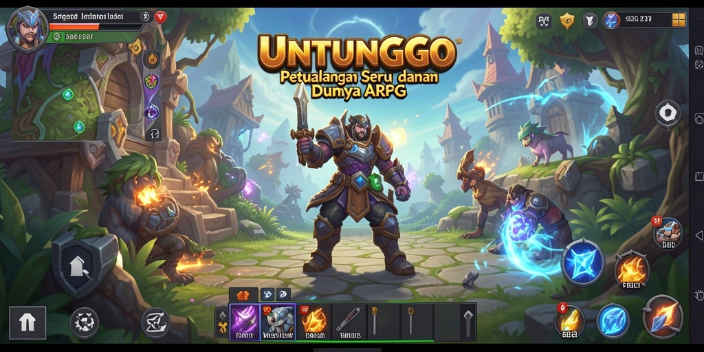 Tampilan gameplay UNTUNGGO dengan aksi pertarungan yang mendebarkan.