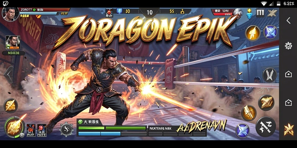 Tampilan gameplay ZORO77 yang penuh aksi dan pertarungan seru.